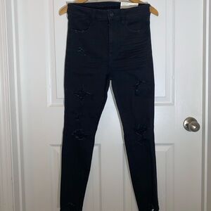 NWT American Eagle Super Hi-Rise Jeggings size 10 Short in Black
